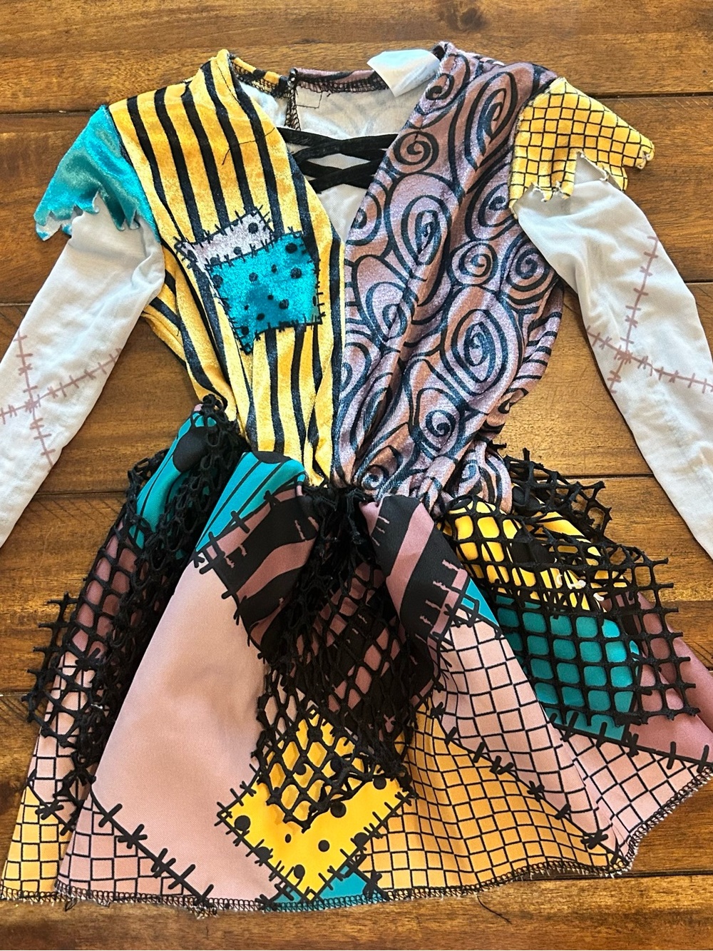 Disney Patchwork Halloween Dress in Yellow, Teal & Pink
